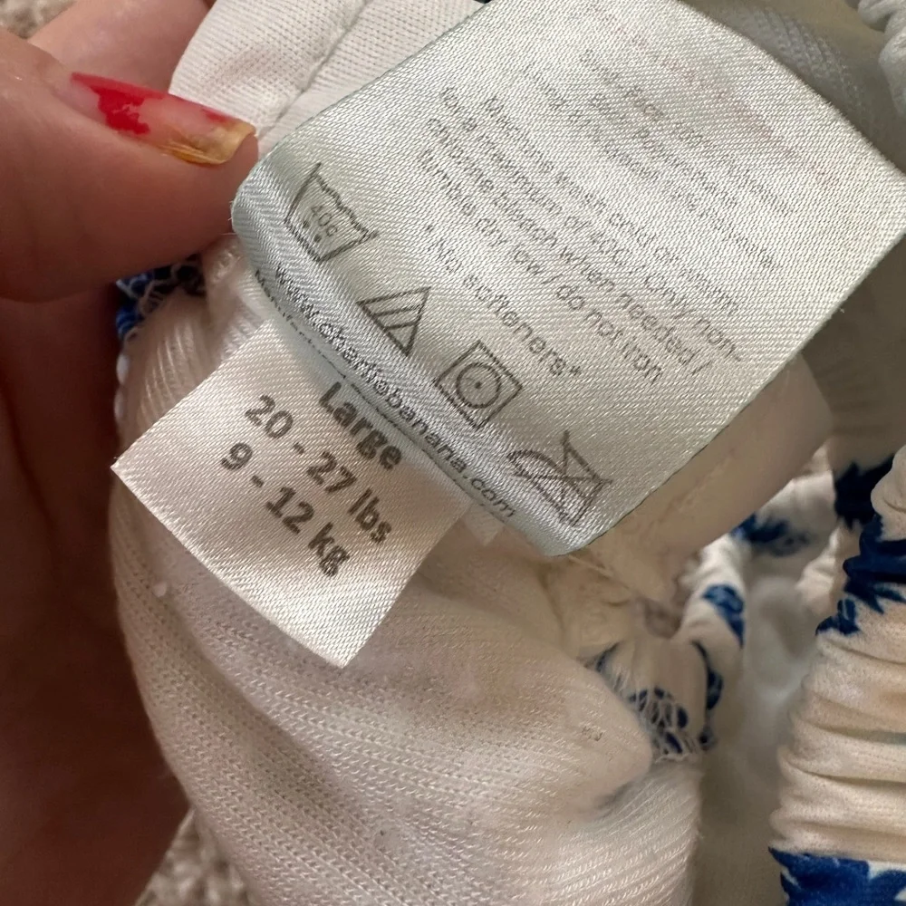 Charlie Banana White Swim Diaper Cover with Blue Pineapple Print